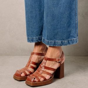 Rollers - Brown Vegan Leather Sandals